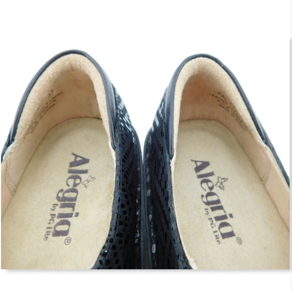 ALEGRIA Black Textured Mary Jane Platform Flats 37 - Picture 8 of 8